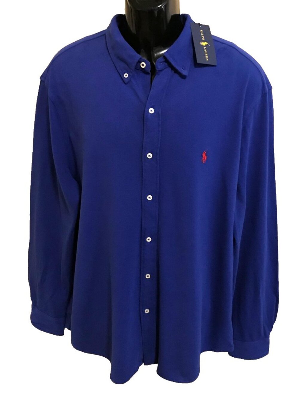 Men's Ralph Lauren Featherweight Mesh Long Sleeve Button Shirt-Size 2XL